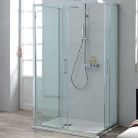 Box doccia centro stanza porta scorrevole cm L110xP70 Flex