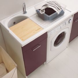 Lavapanni copri lavatrice vasca Sx Duo melanzana 106x50 Colavene