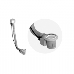Colonna scarico vasca in polipropilene, con tubo flessibile cm 58