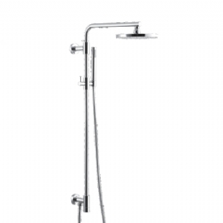 Colonna doccia in ottone con presa acqua alta, con soffione in ottone Ôö£├┐ 200 mm e doccetta in abs, asta non telescopica senza miscelatore