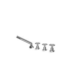 Batteria bordo vasca quattro fori senza bocca con kit doccia Bloom