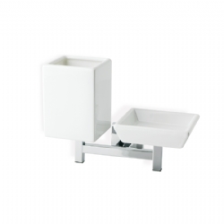 Porta sapone con Porta bicchiere a parete cm 20 Urania Stilhaus