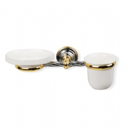 Porta sapone con porta bicchiere a parete cm 30 Giunone Stilhaus