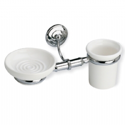 Porta sapone con porta bicchiere a parete cm 32 Nemi Stilhaus
